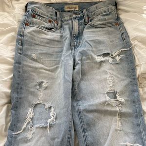 Madewell distressed mom jeans